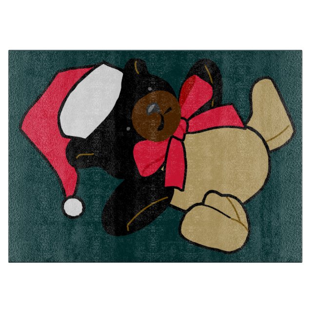 Christmas Teddy Bear Cutting Board Schneidebrett (Vorderseite)