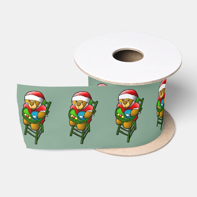 Christmas Teddy Bear Satinband (Spule)