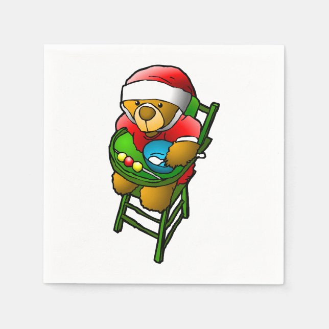 Christmas Teddy Bear Serviette (Vorderseite)