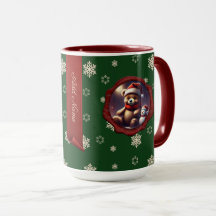 Christmas Teddy Friend Personalisiert Banner Green