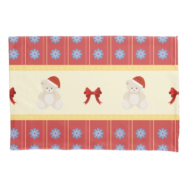 Christmas Teddy Pillowcase Kissenbezug (Vorderseite)