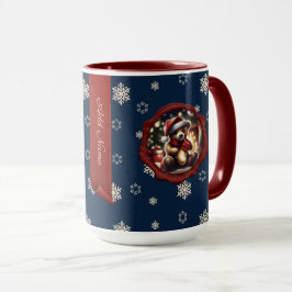 Christmas Teddy Strumpf Personalisiert Banner Blue Tasse