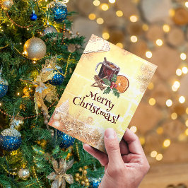 Christmas Tee Orange Holly Berry Cinnamon Gruß Feiertagskarte