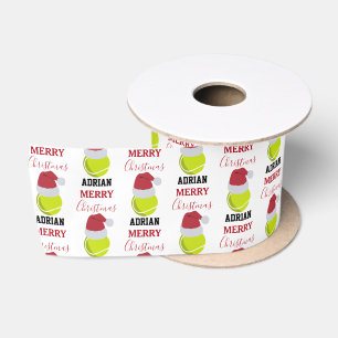 Christmas Tennis Sports Ball Individuelle Name Satinband