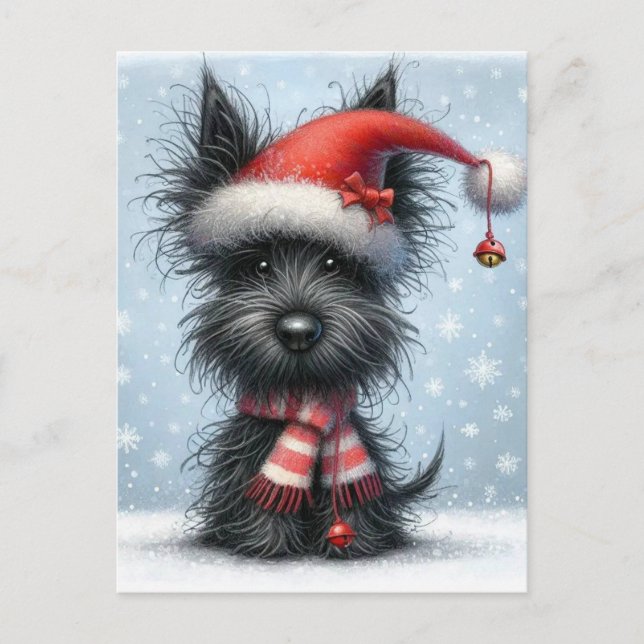 Christmas Terrier, Christmas Canine Feiertagspostkarte (Vorderseite)
