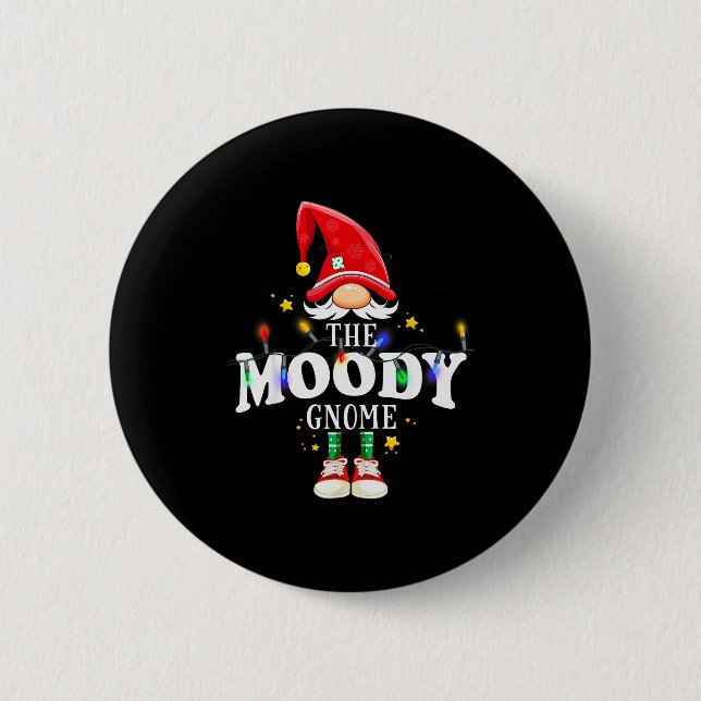 Christmas The Moody Gnome X-mas Matching Pjs  Button (Vorderseite)