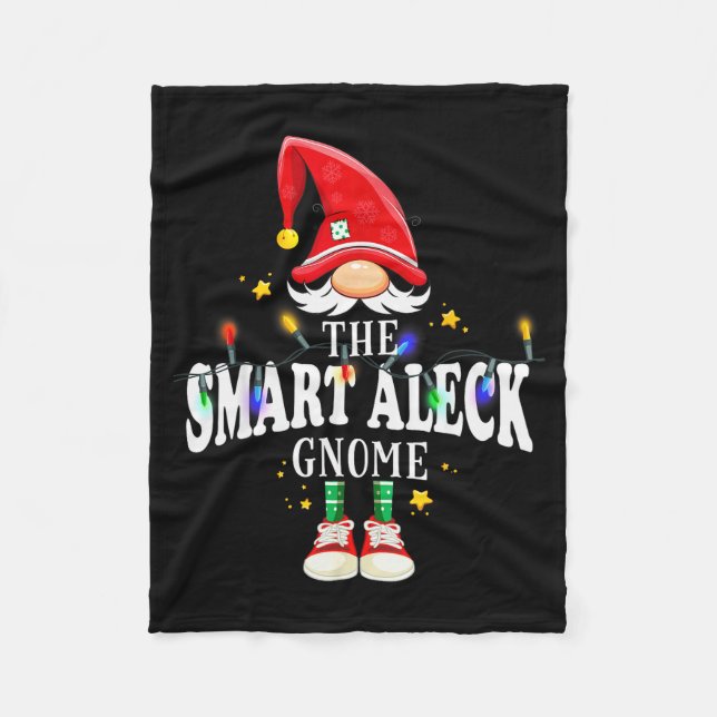 Christmas The Smart Aleck Gnome X-mas Matching Pjs Fleecedecke (Vorderseite)