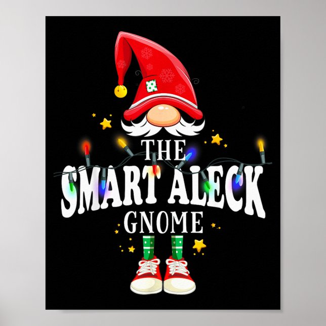 Christmas The Smart Aleck Gnome X-mas Matching Pjs Poster (Vorne)