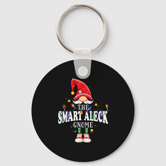 Christmas The Smart Aleck Gnome X-mas Matching Pjs Schlüsselanhänger (Vorderseite)