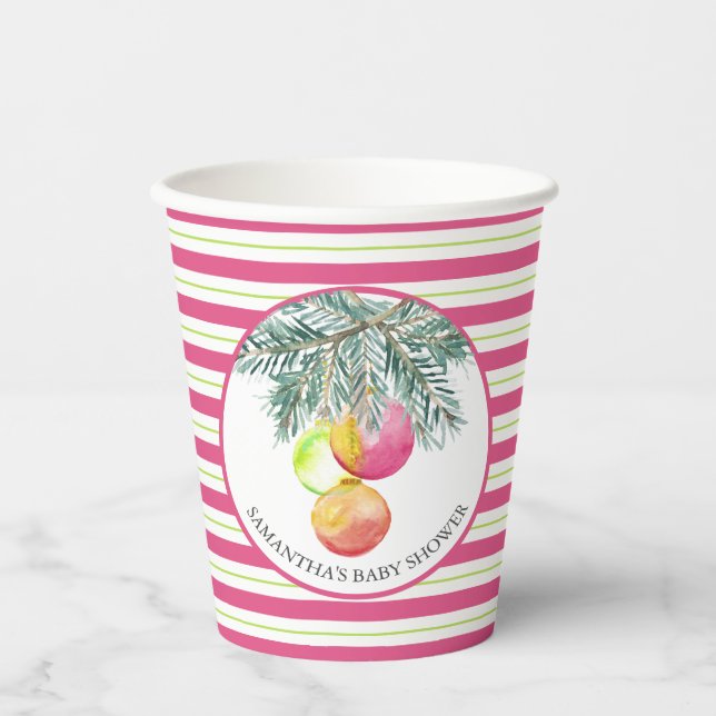 Christmas Theme Baby Shower Paper Cups Pappbecher (Vorderseite)