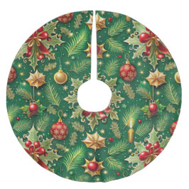 Christmas Theme Festive Colorful Pattern Polyester Weihnachtsbaumdecke