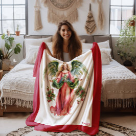 Christmas Theme Nutcracker On White Fleecedecke