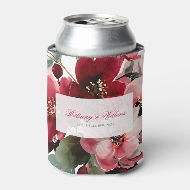  Christmas Themed Red Floral Wedding  Dosenkühler (Kanne Vorderseite)
