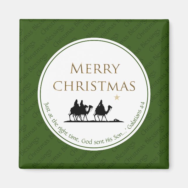 CHRISTMAS Three Wise Men Festive Scripting Magnet (Vorne)