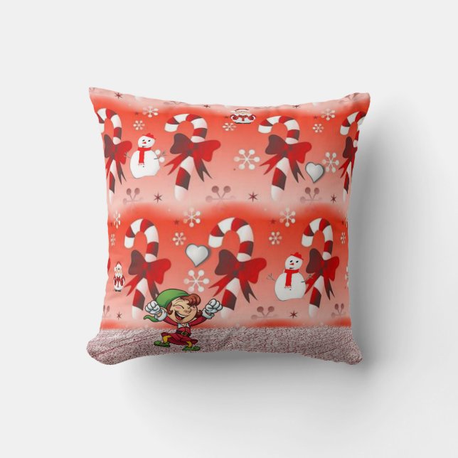 Christmas Throw Pillow Snowman Kissen (Vorderseite)