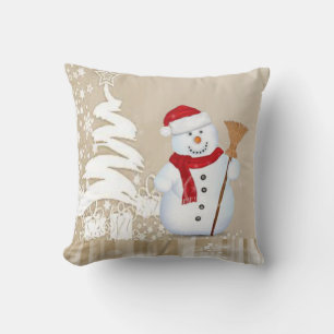 Christmas Throw Pillow Snowman Kissen