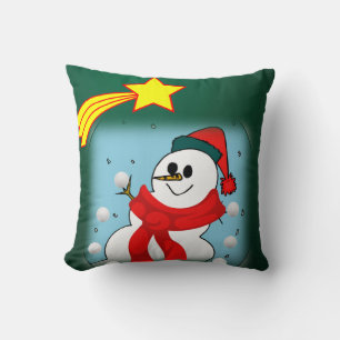 Christmas Throw Pillow Snowman Kissen