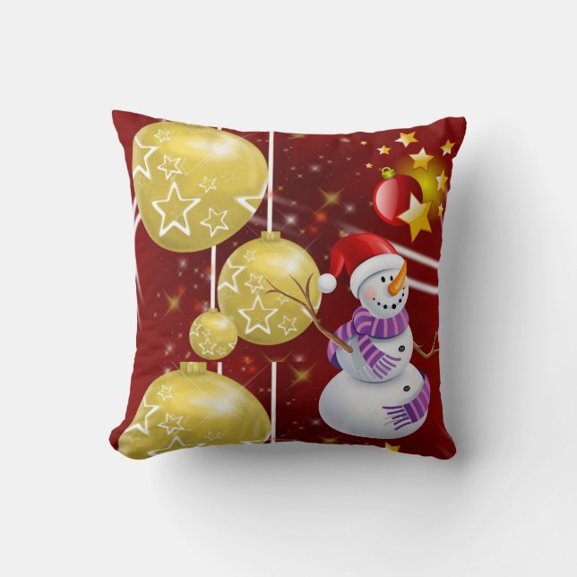 Christmas Throw Pillow Snowman Kissen (Vorderseite)
