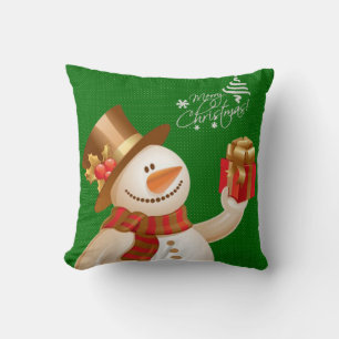 Christmas Throw Pillow Snowman Kissen