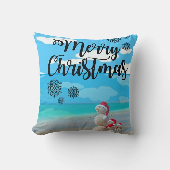 Christmas Throw Pillow Snowman Kissen (Vorderseite)