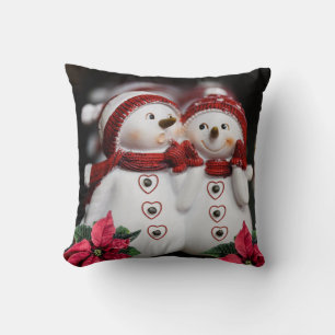 Christmas Throw Pillow Snowman Kissen