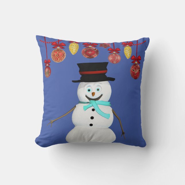 Christmas Throw Pillow Snowman Kissen (Vorderseite)