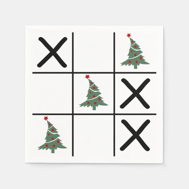 Christmas Tic Tac Toe Serviette (Vorderseite)
