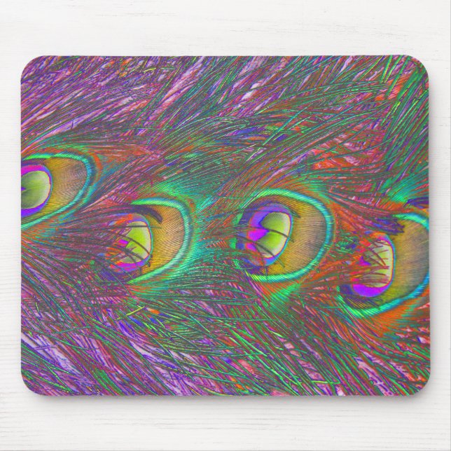 Christmas Tinsel Peacock Feathers Mousepad (Vorne)