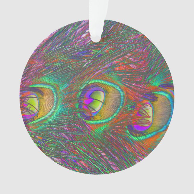 Christmas Tinsel Peacock Feathers Ornament (Vorderseite)