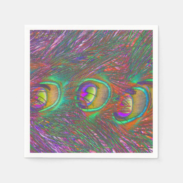 Christmas Tinsel Peacock Feathers Serviette (Vorderseite)