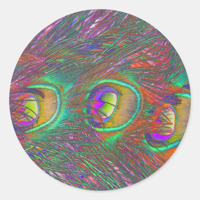 Christmas Tinsel Peacock Feathers Sticker (Vorderseite)