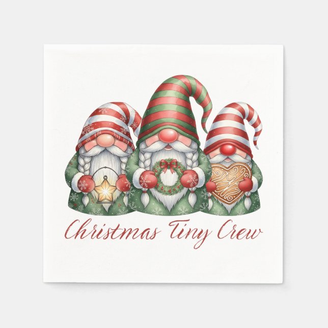 Christmas Tiny Crew Holiday Gnome Serviette (Vorderseite)