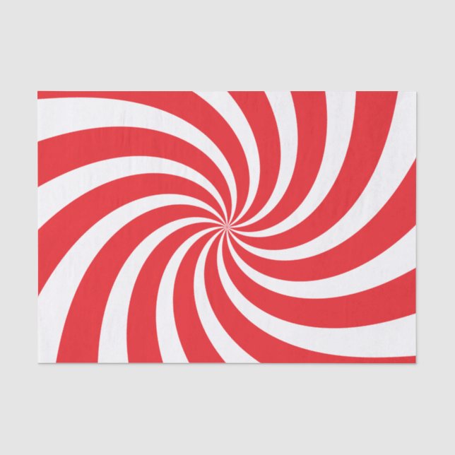 Christmas Tissue Paper Peppermint Candy Cane Swirl Seidenpapier (Vorderseite)