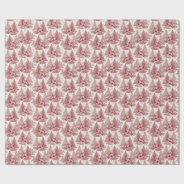 Christmas toile wrapping paper geschenkpapier (Flach)
