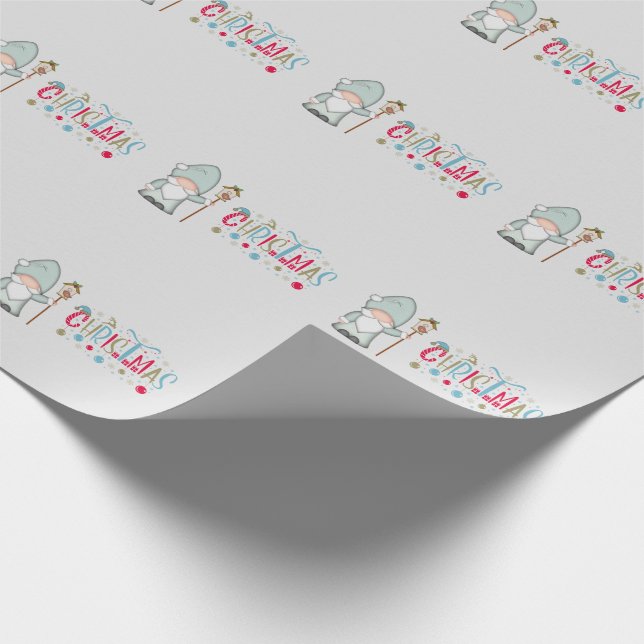 Christmas Tomte Gnome Geschenkpapier (Ecke)