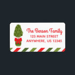 Christmas Topiary Return Address Labels Adressaufkleber<br><div class="desc">PreppyPrint.com - Feiern Sie Weihnachten im Stil! Fügen Sie Ihre personalisierte Touch zu diesen großen Rücksendeadressen-Aufklebern hinzu. Übertragen Sie dieses Design auch auf die Produkte Ihrer Wahl! Bitte besuchen Sie meinen Designer-Shop,  PreppyPrint.com,  um Dinge,  einschließlich Weihnachtskarten,  zu koordinieren.</div>