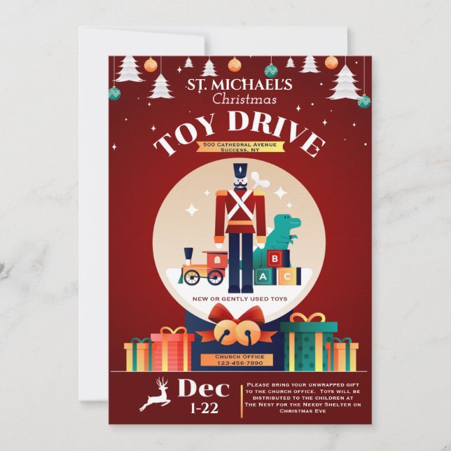 Christmas Toy Drive Faire-part (Devant)