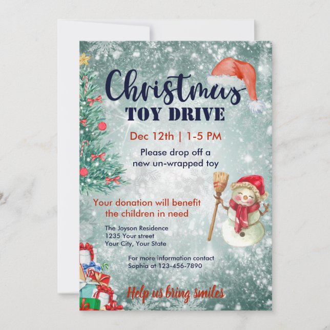 Christmas Toy Drive Famille ou Invitation d'entrep (Devant)