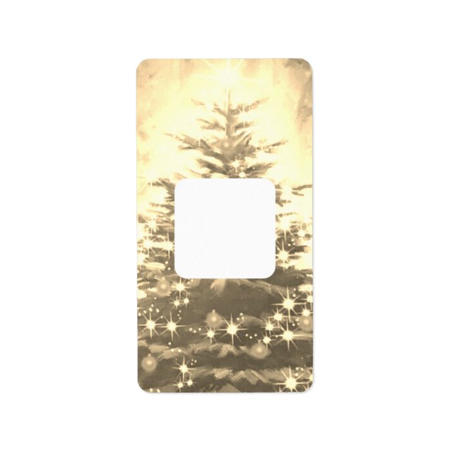 CHRISTMAS TREADRESSE ETIKETTIERE KUNST UND DESIGN ADRESSAUFKLEBER (Vorne)