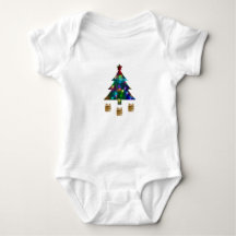 Christmas Tree and Presents Baby Bodysuit