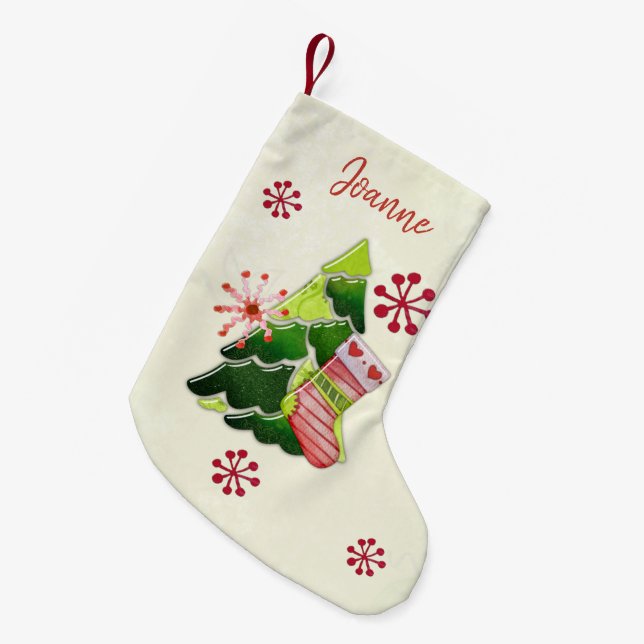 Christmas Tree and Stocking Whimsey Kleiner Weihnachtsstrumpf (Vorderansicht (hängend))