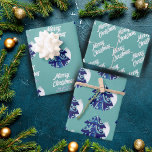 Christmas Tree Artistic Blue Merry Script Geschenkpapier Set<br><div class="desc">Weihnachtsbaum Artistic Blue Merry Script Wrapping Paper Sheet. Urlaubsplanung mit einem geschmückten,  künstlerischen Weihnachtsbaum und trendigem,  weißem Drehbuch. Sie können jeden Text auf dem Packpapier ändern.</div>