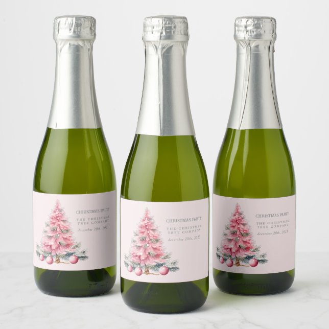 Christmas Tree Baubles Chic Mini Champagne Labels (Flaschen)