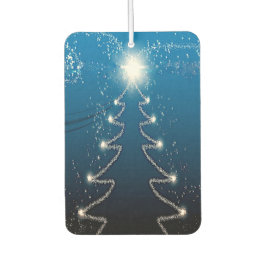Christmas Tree Blue Sky Shiny Stars Rustic Elegant Autolufterfrischer