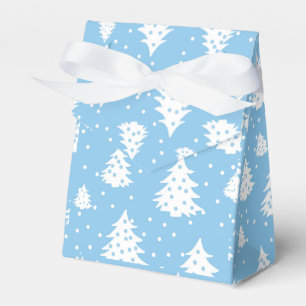 Christmas Tree Blue White Pattern Geschenkschachtel
