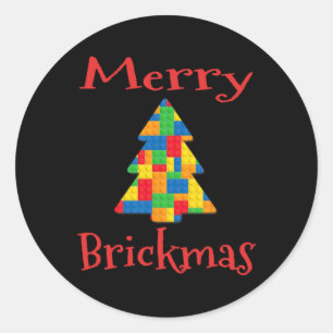 Christmas Tree Brick Master Builder Brick Set Bloc Runder Aufkleber