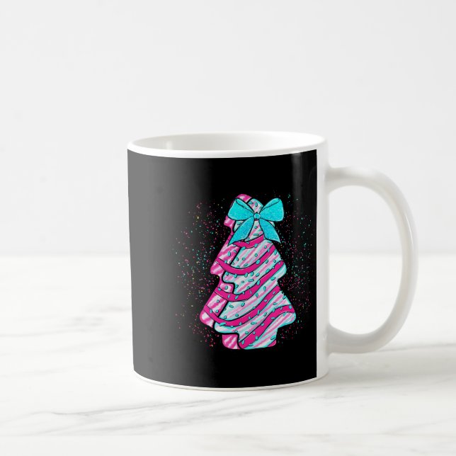 Christmas Tree Cake Coquette Bow Xmas Matching Fam Kaffeetasse (Rechts)