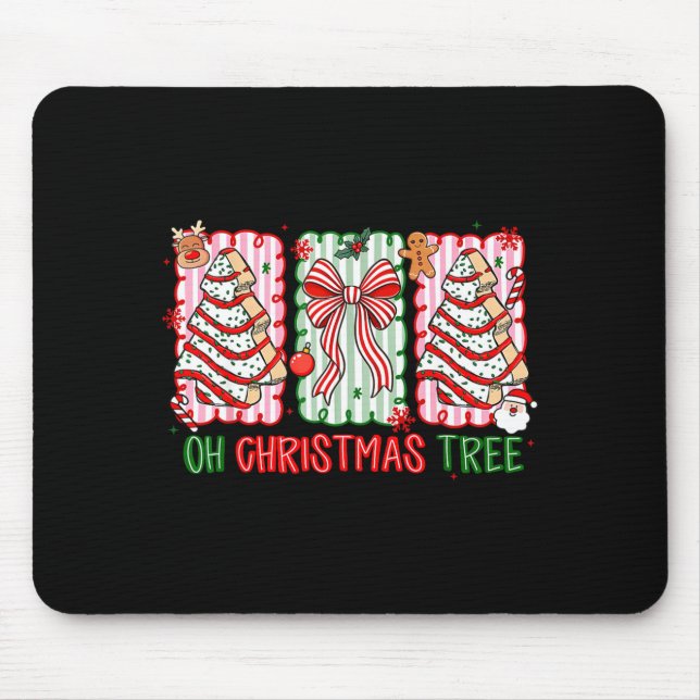 Christmas Tree Cake Funny Quote Oh Christmas Tree  Mousepad (Vorne)