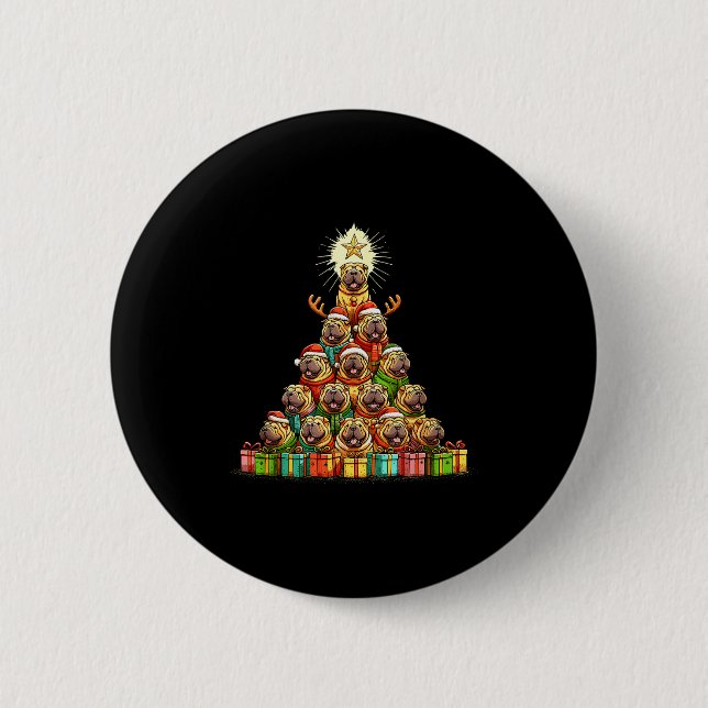 Christmas Tree Chinese Shar-pei Shar Pei  Button (Vorderseite)