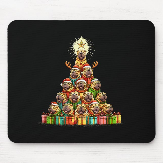 Christmas Tree Chinese Shar-pei Shar Pei  Mousepad (Vorne)